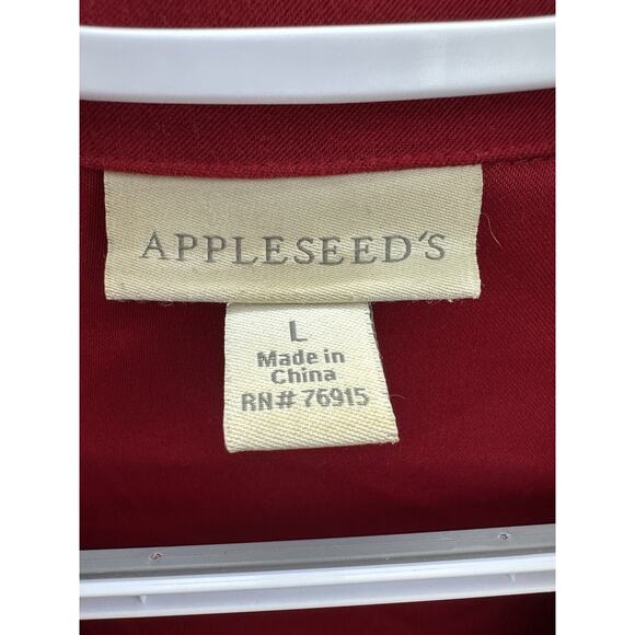 Womens Appleseeds Top Size Large Red Long Sleeve Button Up - Picture 9 of 16